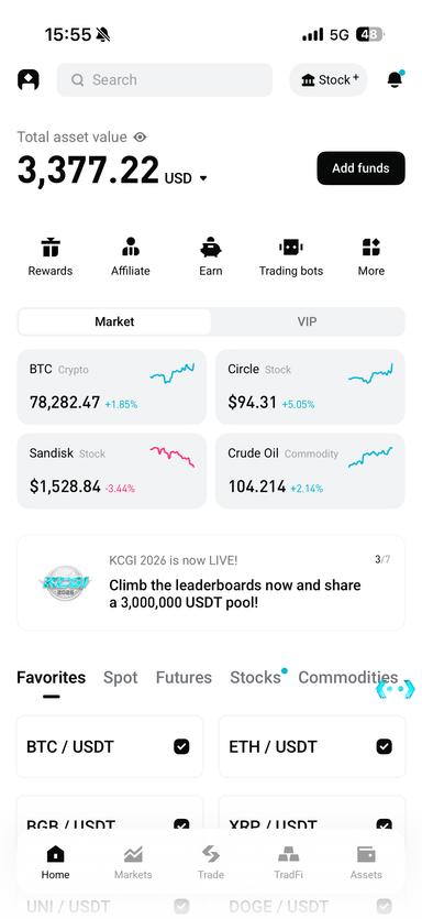 Preview of the Bitget app