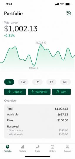 Preview of the Bitstamp app