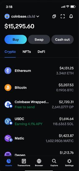 Preview of the Coinbase Wallet app