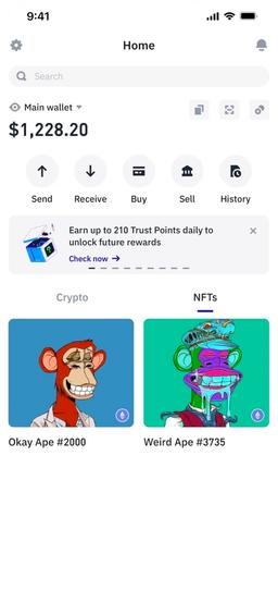 Preview of the Trust Wallet app