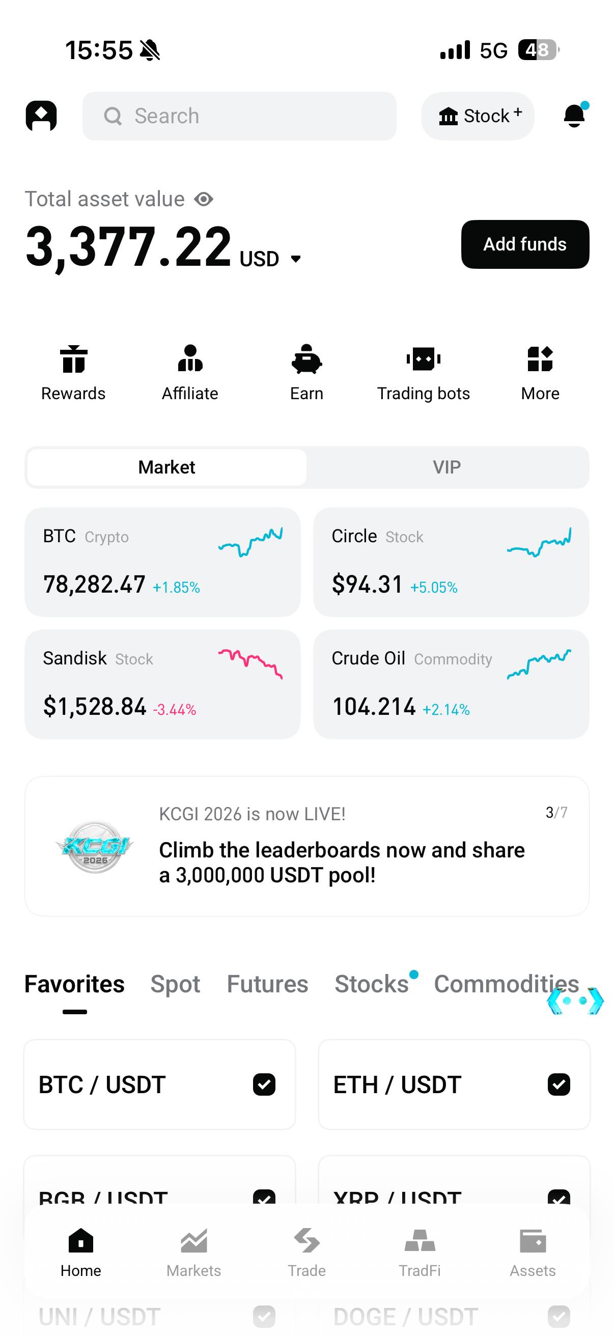 Portfolio in the Bitget app