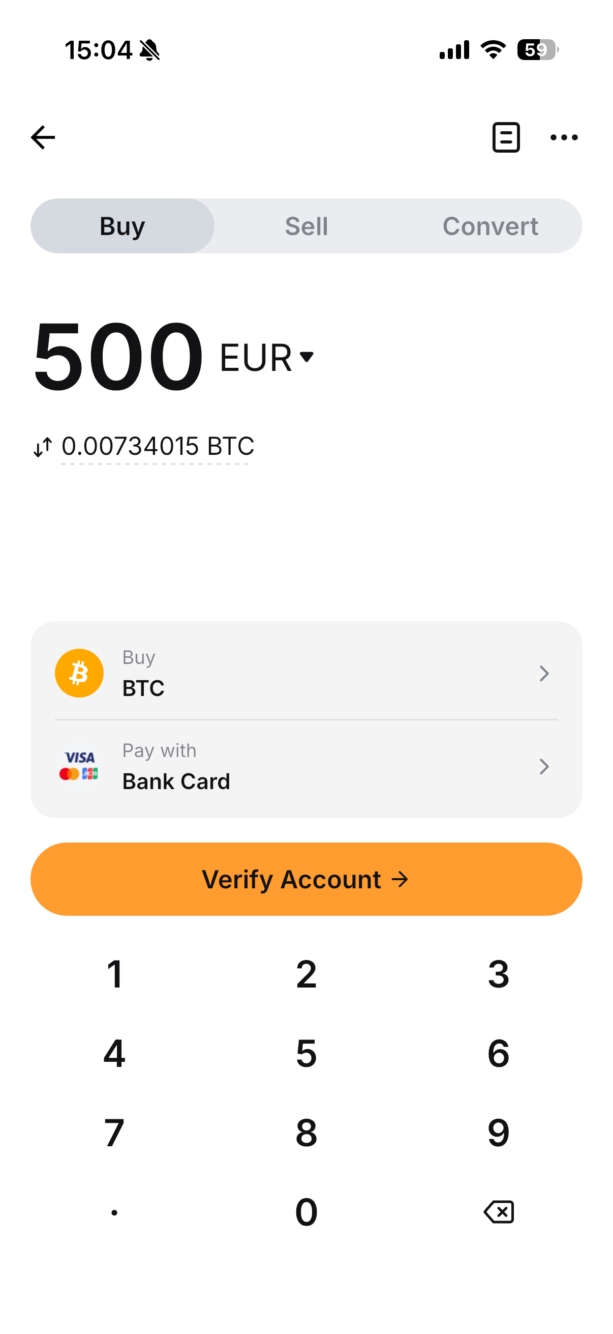 Buy crypto in the Bybit app