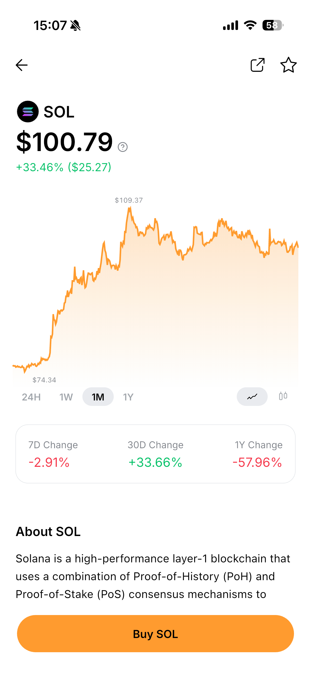 Track crypto prices in the Bybit app
