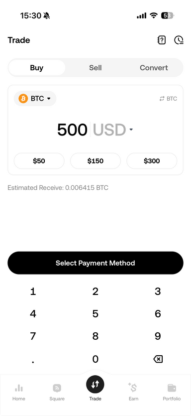 Buy crypto in the KuCoin app