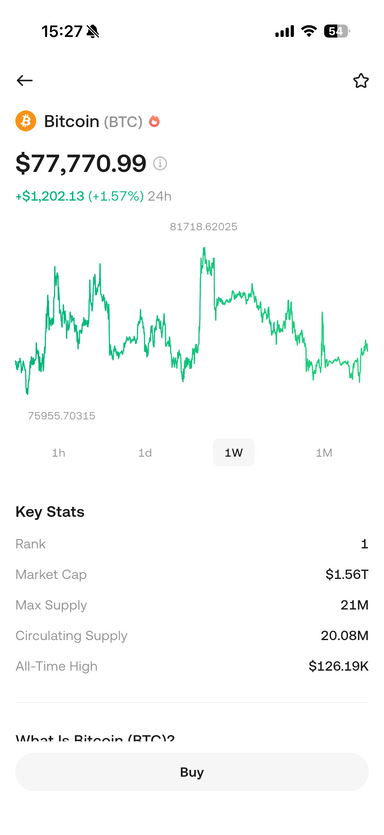 Track crypto prices in the KuCoin app