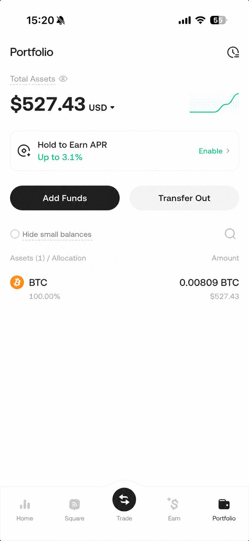 Portfolio in the KuCoin app