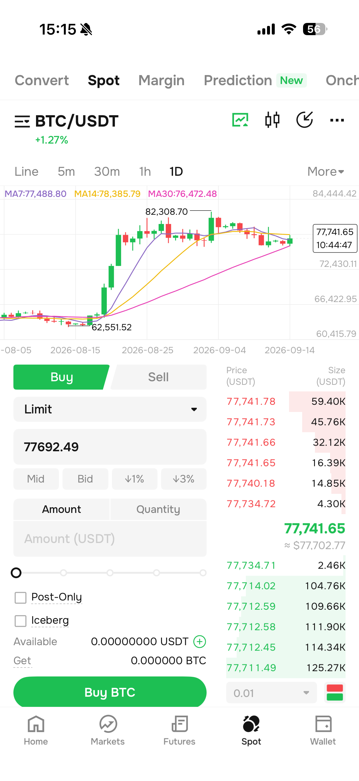 Buy crypto in the Phemex app