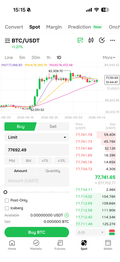 Buy crypto in the Phemex app